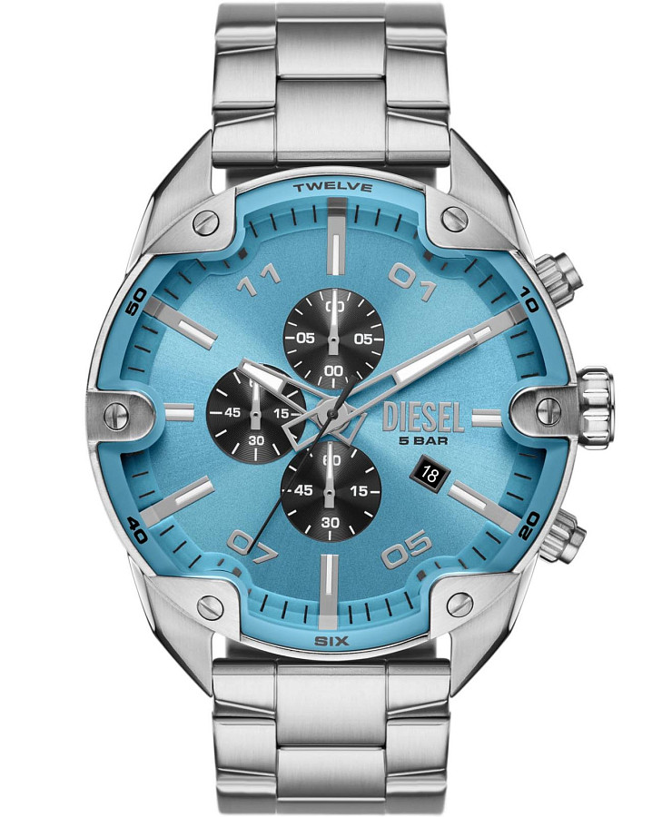 Часы Diesel Spiked DZ4655 — мужские, голубой