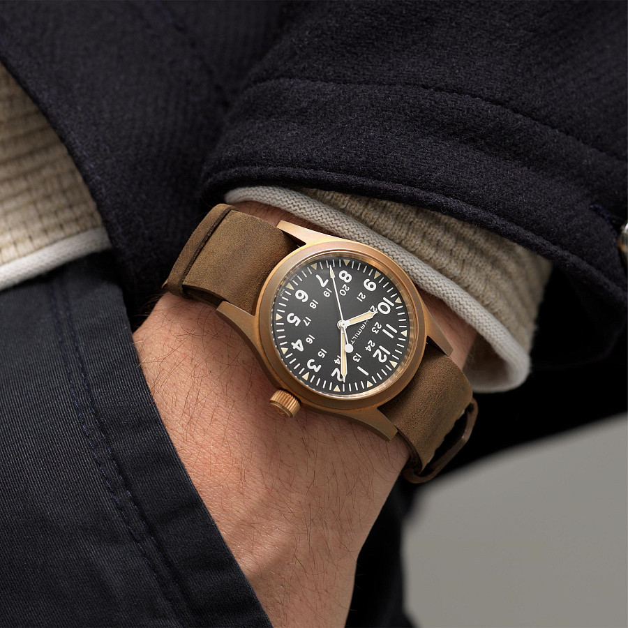 Часы Hamilton Khaki Field Mechanical Bronze H69459530 — Швейцария, механические