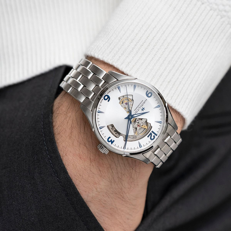 Часы Hamilton Jazzmaster Open Heart Auto H32705152 — механические, сталь металл
