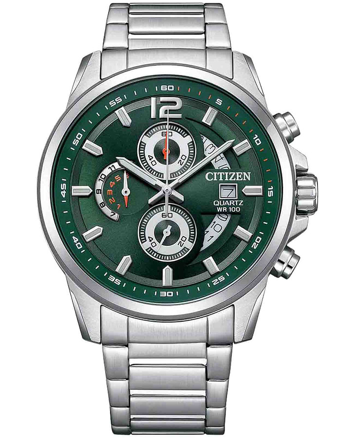 Часы Citizen Chronograph AN3690-56X — мужские, зеленый