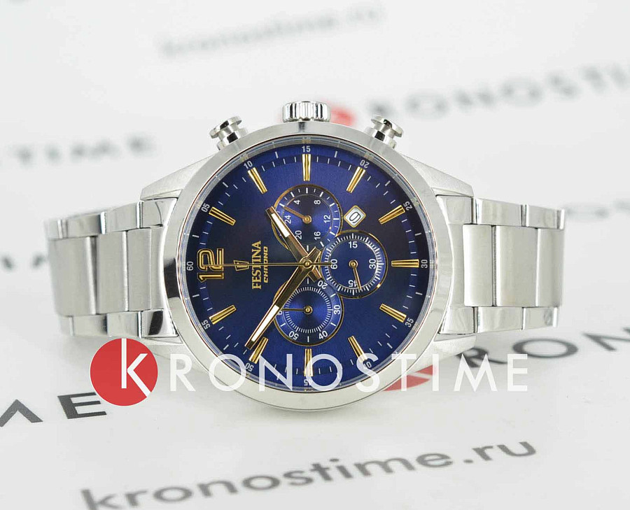 Часы Festina Timeless Chrono F20343/2 — кварцевые, металл сталь