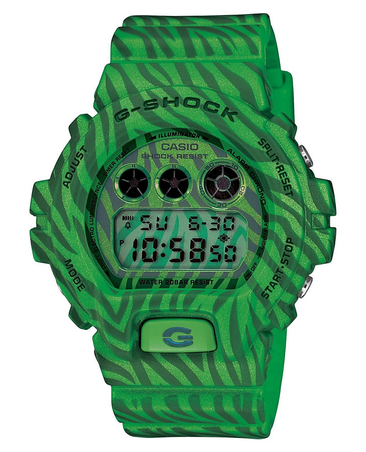 Часы Casio G-Shock DW-6900ZB-3DR — мужские, зеленый
