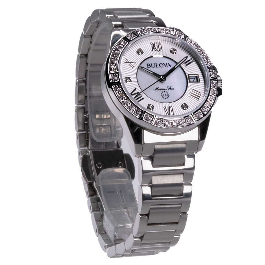 Часы Bulova Marine Star 96R232 — кварцевые, сталь металл