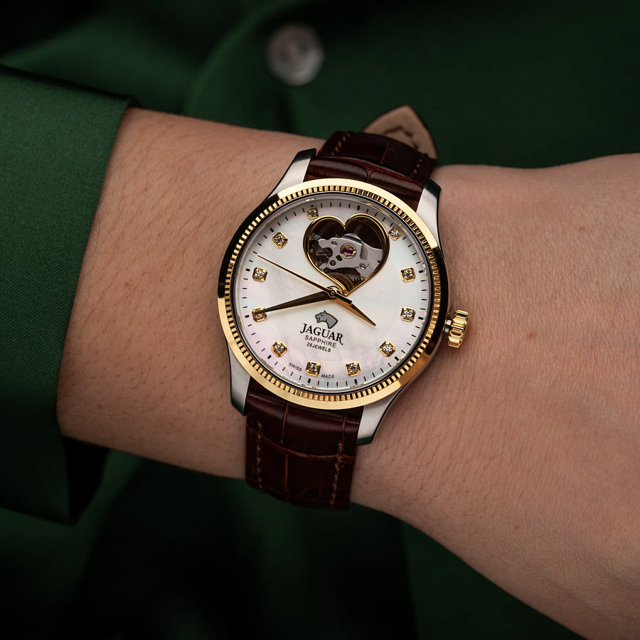 Часы Jaguar Automatic Open Heart J995/A — кожаный, женские