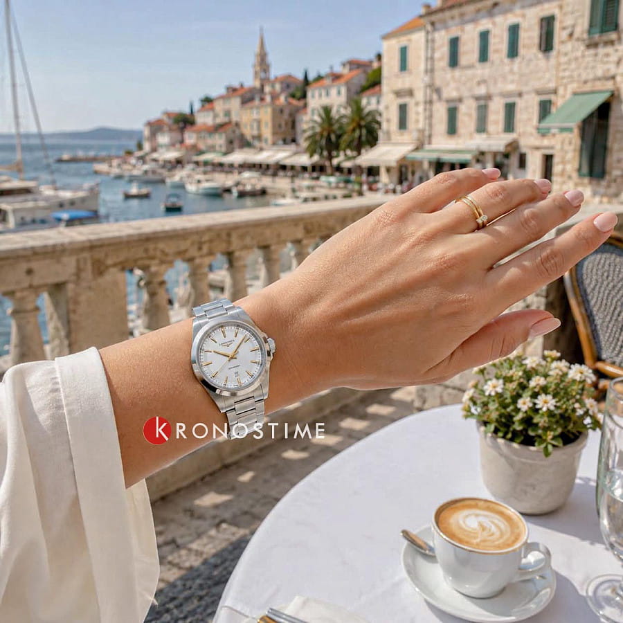 Часы Longines Conquest 30 mm L3.350.4.18.6 — белый, сталь металл