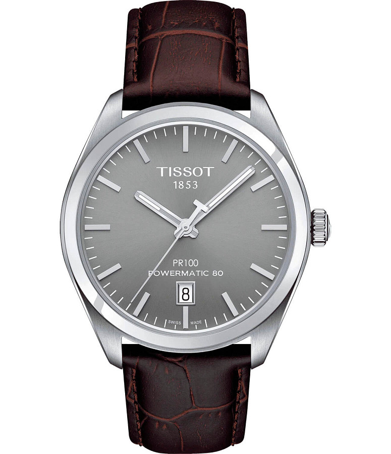 Часы Tissot PR 100 Powermatic 80 T101.407.16.071.00 — мужские, серый