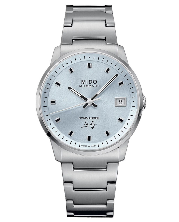 Часы Mido Commander Lady M021.207.11.041.00 — женские, голубой