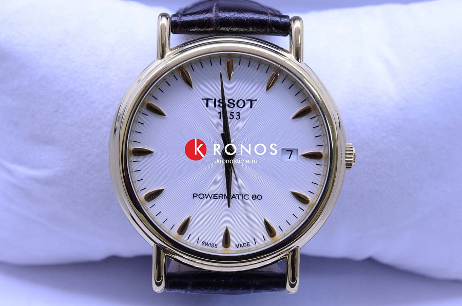 Часы Tissot Carson Powermatic 80 18K Gold T907.407.16.031.00 — металл золото, Швейцария