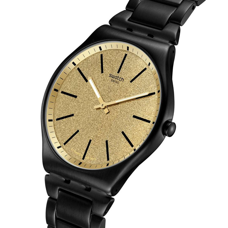 Часы Swatch Skin Irony 42 SS07B109G — нержавеющая сталь с pvd-покрытием, мужские