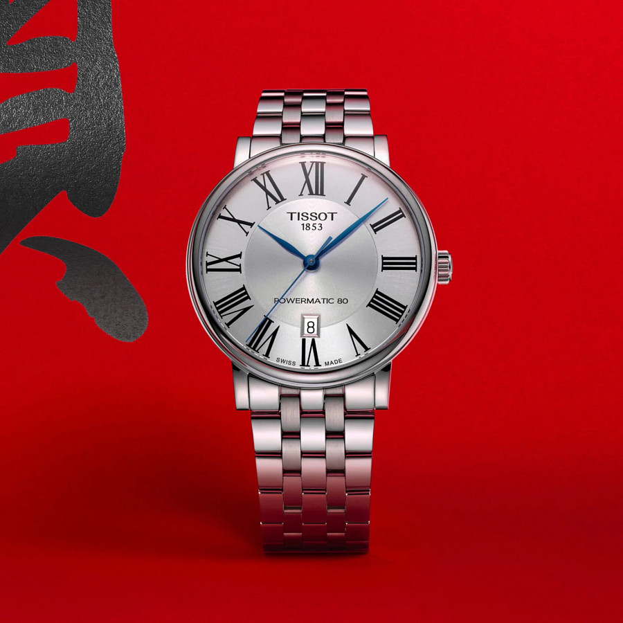 Часы Tissot Carson Premium Powermatic 80 T122.407.11.033.00 — мужские, серебристый