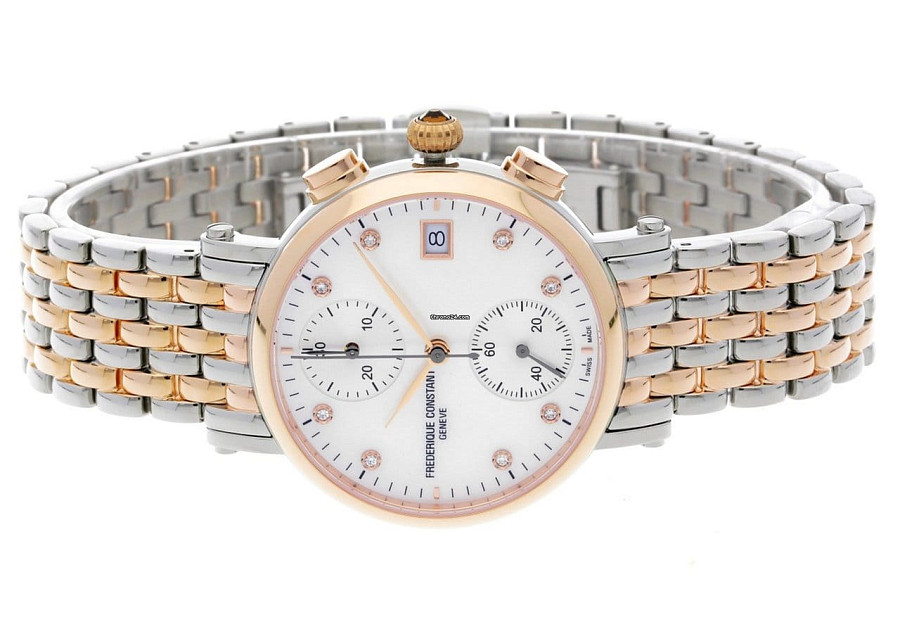 Часы Frederique Constant Classics Quartz Chronograph Ladies FC-291MPWD2R2B — кварцевые, сталь металл