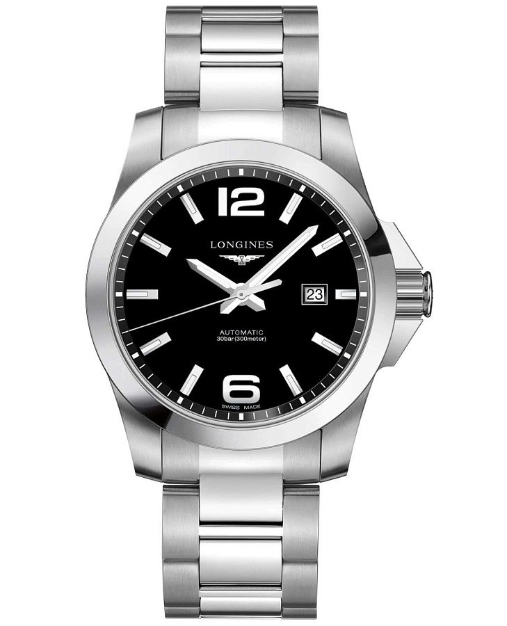 Часы Longines Conquest L3.778.4.58.6 — мужские, черный