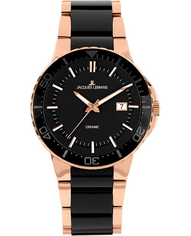 Часы Jacques Lemans High Tech Ceramic 1-2164C — мужские, черный