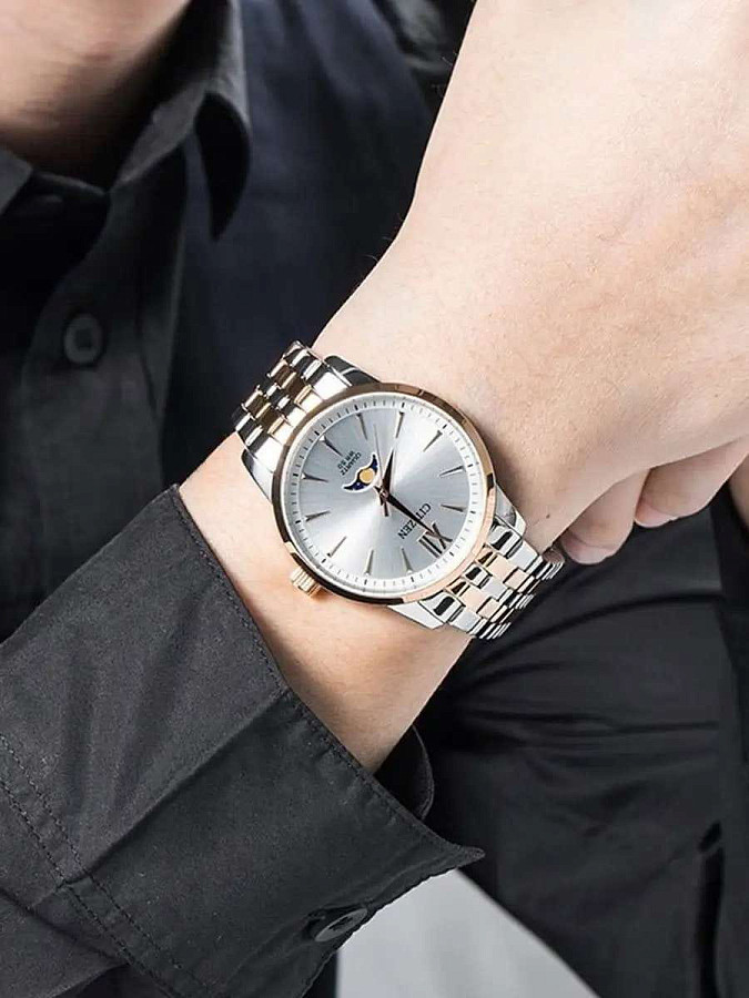 Часы Citizen Basic Moonphase AK5006-58A — мужские, двухцветный