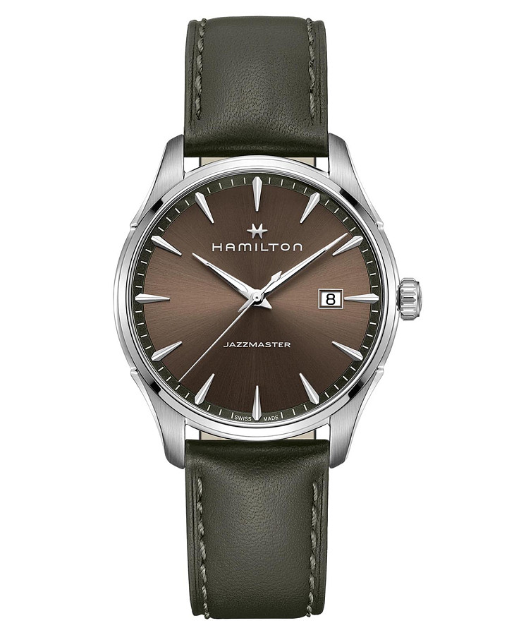 Часы Hamilton Jazzmaster Gent Quartz H32451801 — мужские, коричневый