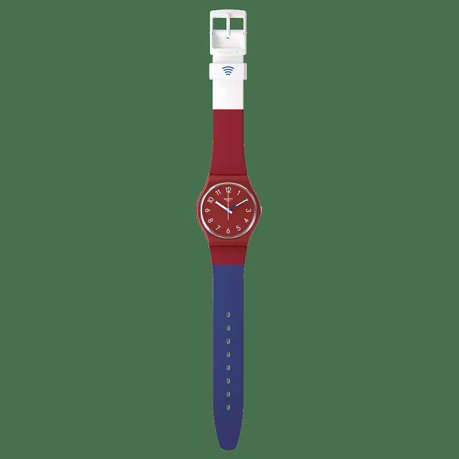 Часы Swatch Gent Biosourced Swatch Pay! SSO28R109-5300 — силикон, мужские