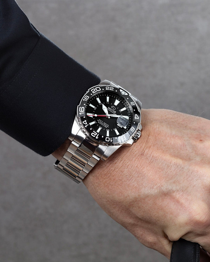 Часы Jaguar Ceramic GMT J1011/6 — металл сталь, Швейцария