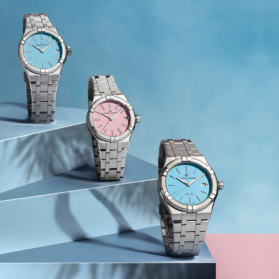 Часы Maurice Lacroix Aikon Quartz Colours Edition AI1106-SS002-550-1 — нержавеющая сталь, женские