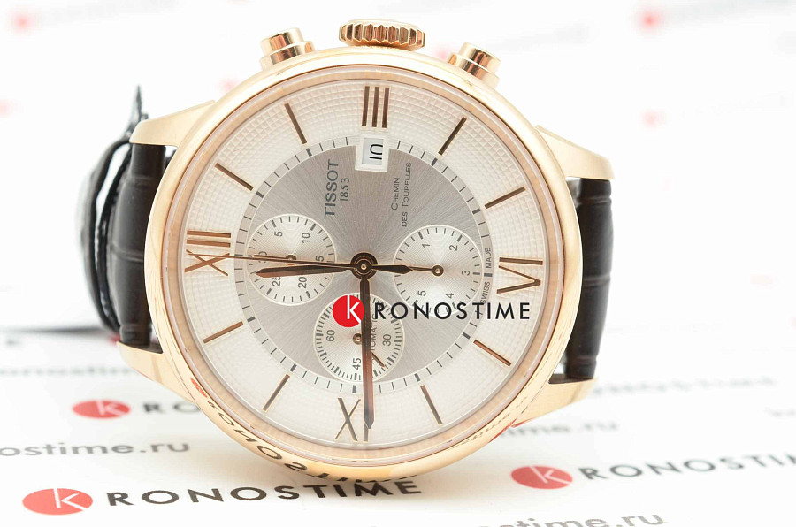 Часы Tissot Chemin des Tourelles Chronograph T099.427.36.038.00 — мужские, коричневый
