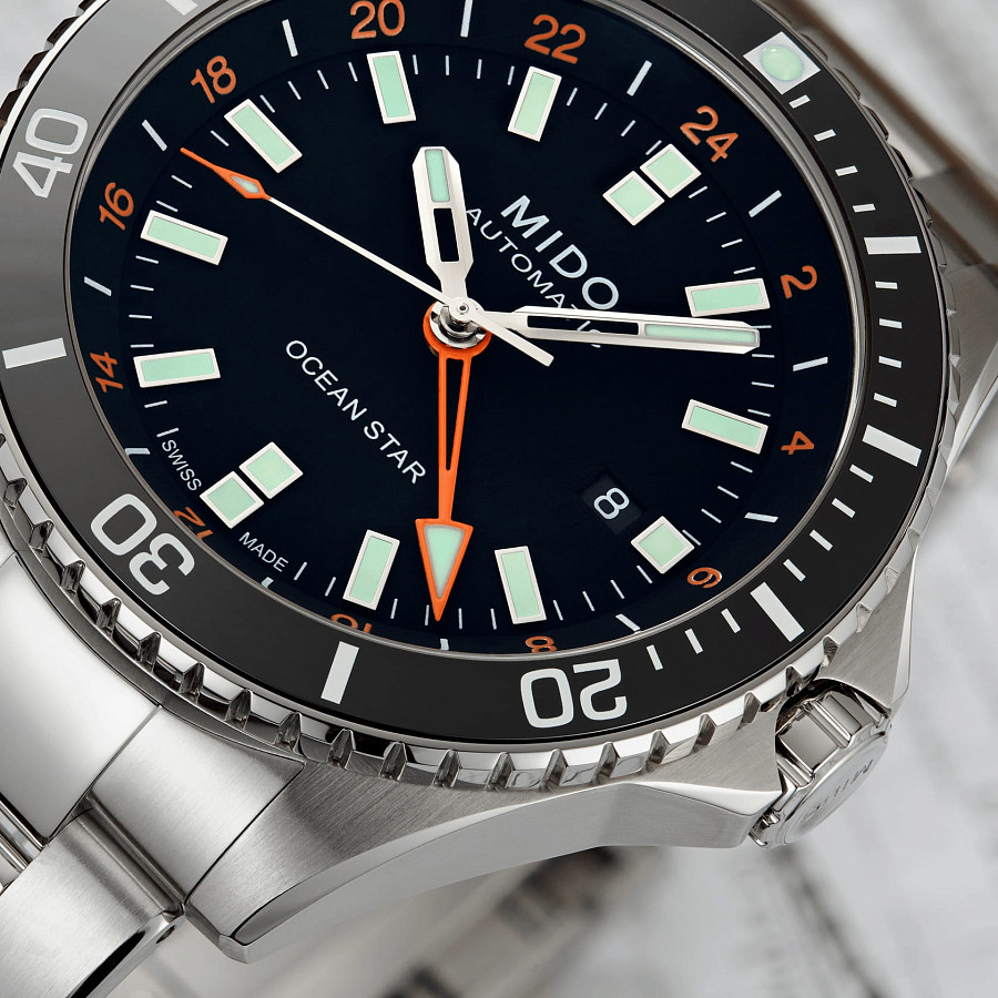 Часы Mido Ocean Star GMT M026.629.11.051.01 — черный, сталь металл