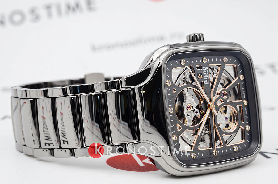 Часы Rado True Square Automatic Open Heart R27083712 — титан керамика, Швейцария