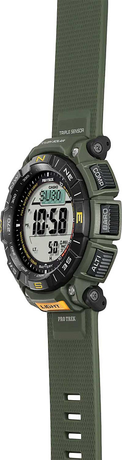 Часы Casio Pro Trek PRG-340-3DR (PRG-340-3E) — мужские, пластик