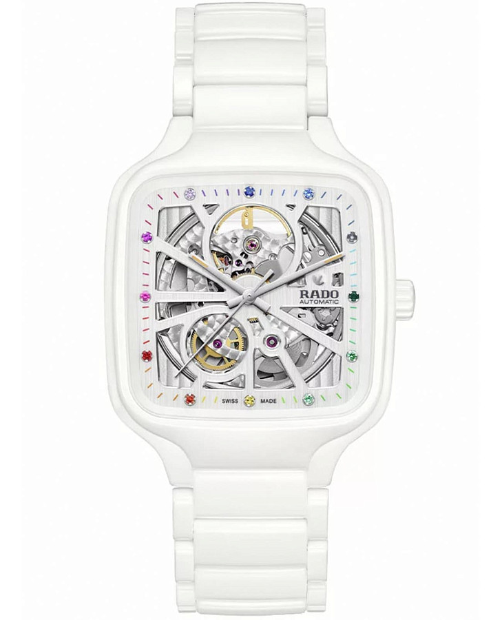 Часы Rado True Square Automatic Open Heart R27073712 — мужские, белый