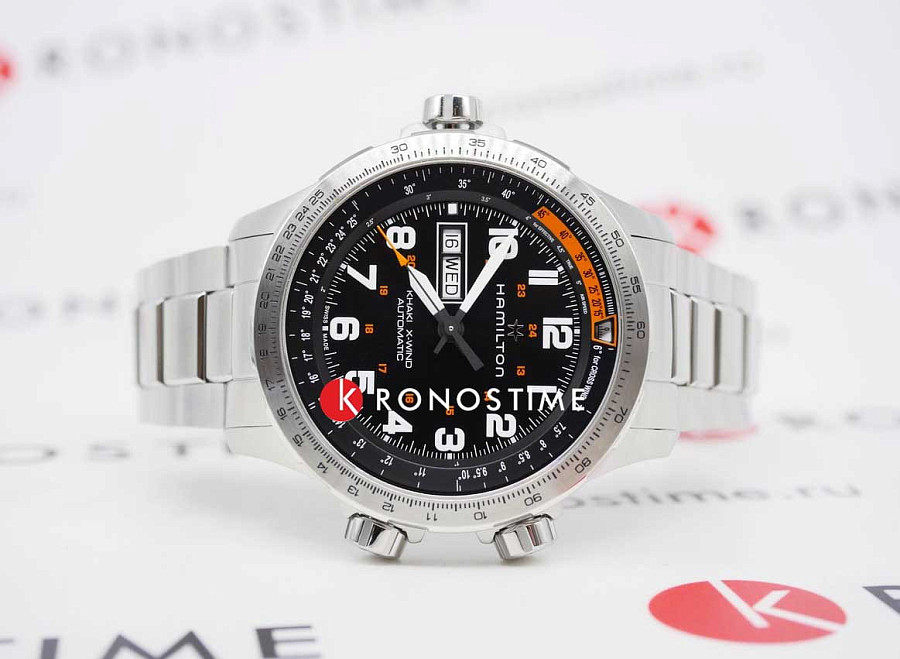 Часы Hamilton Khaki Aviation X Wind Day Date Auto H77755133 — механические, сталь