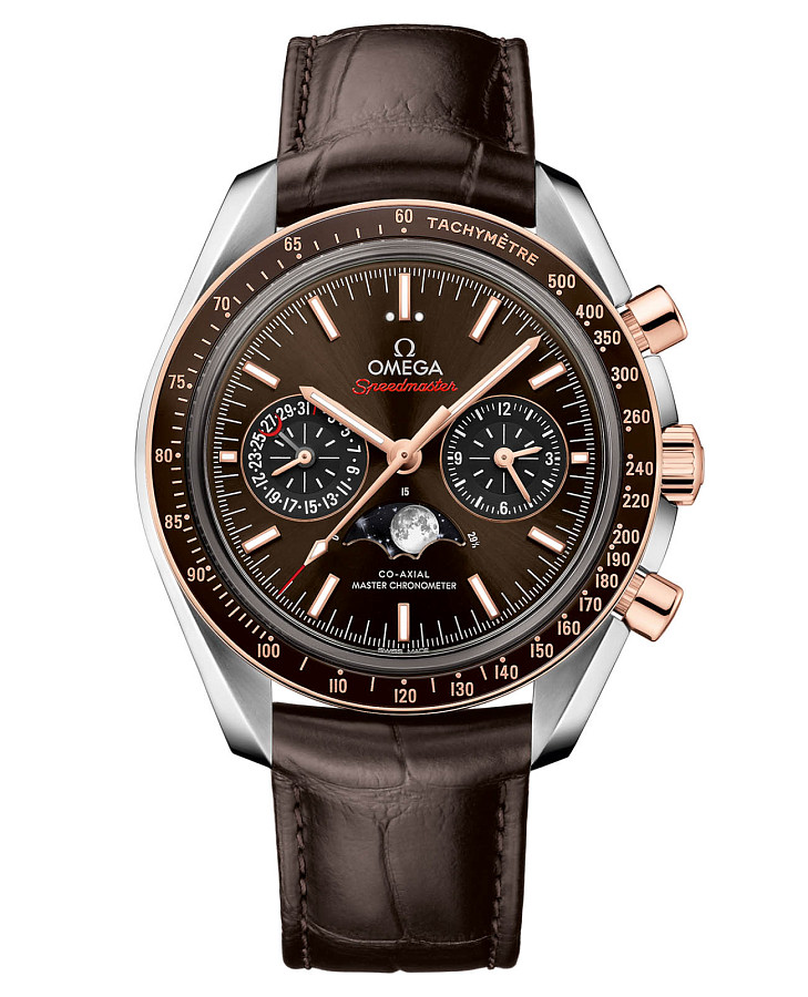 Часы Omega Speedmaster Moonphase 304.23.44.52.13.001 — мужские, коричневый