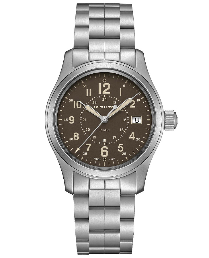 Часы Hamilton Khaki Field Quartz H68201193 — мужские, коричневый