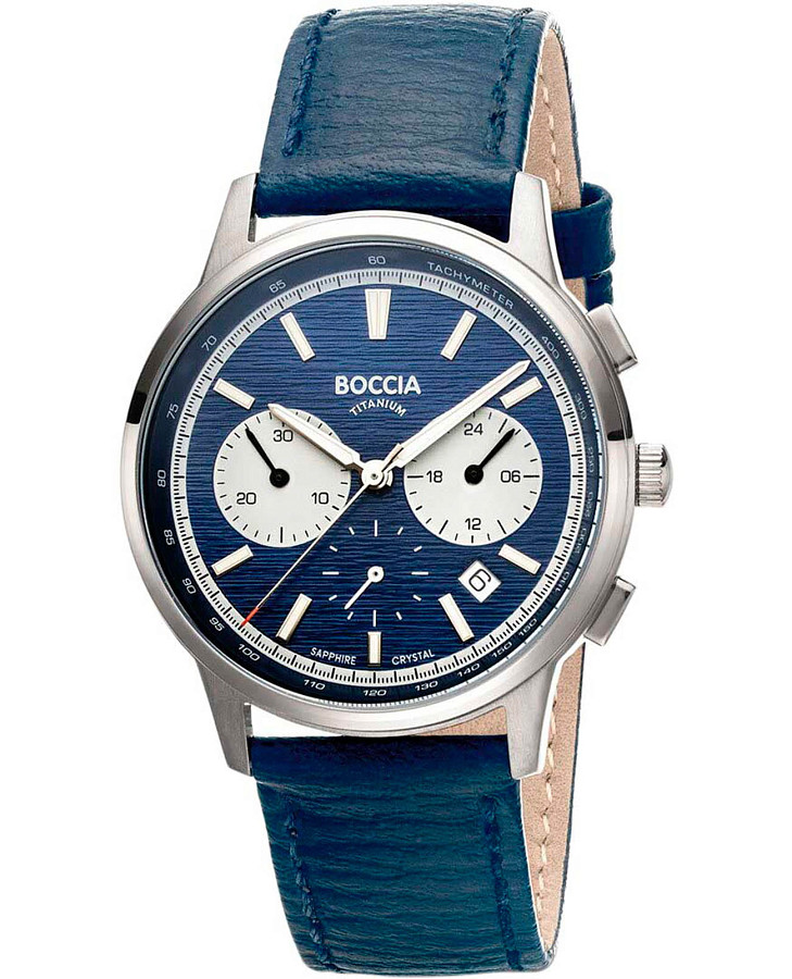 Часы Boccia Titanium Circle-Oval 3734-02 — мужские, синий