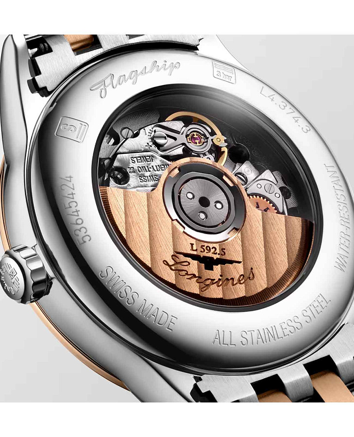 Часы Longines Flagship L4.374.3.78.7 — женские, нержавеющая сталь с pvd-покрытием