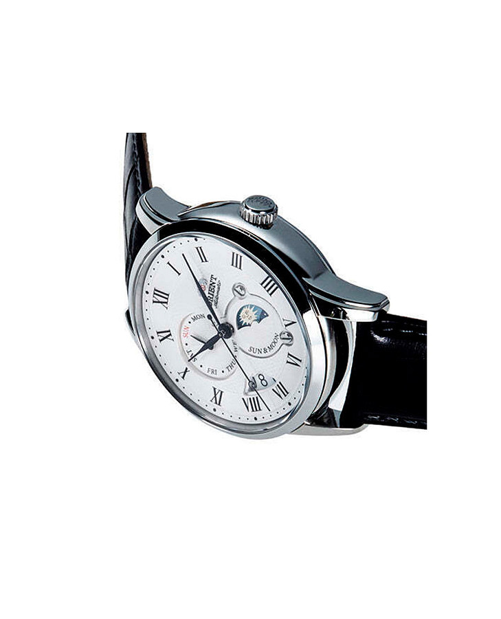 Часы Orient Sun & Moon RA-AK0005S (RN-AK0005S) — белый, сталь металл