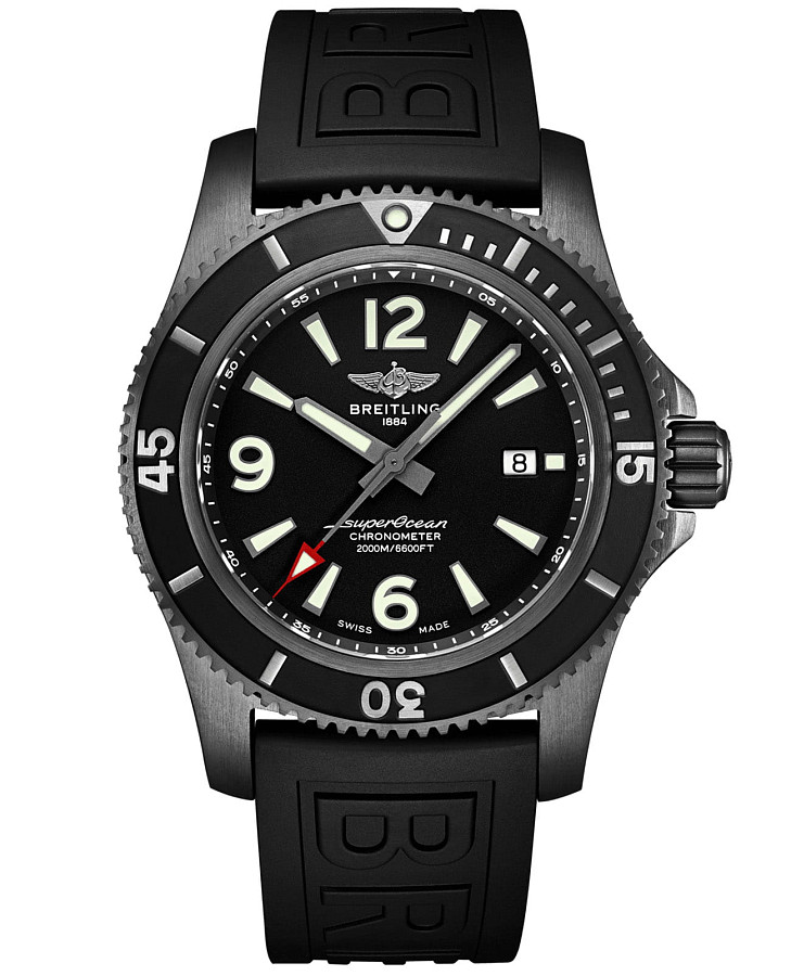 Часы Breitling Superocean Automatic 46 Black Steel M17368B71B1S2 — мужские, черный