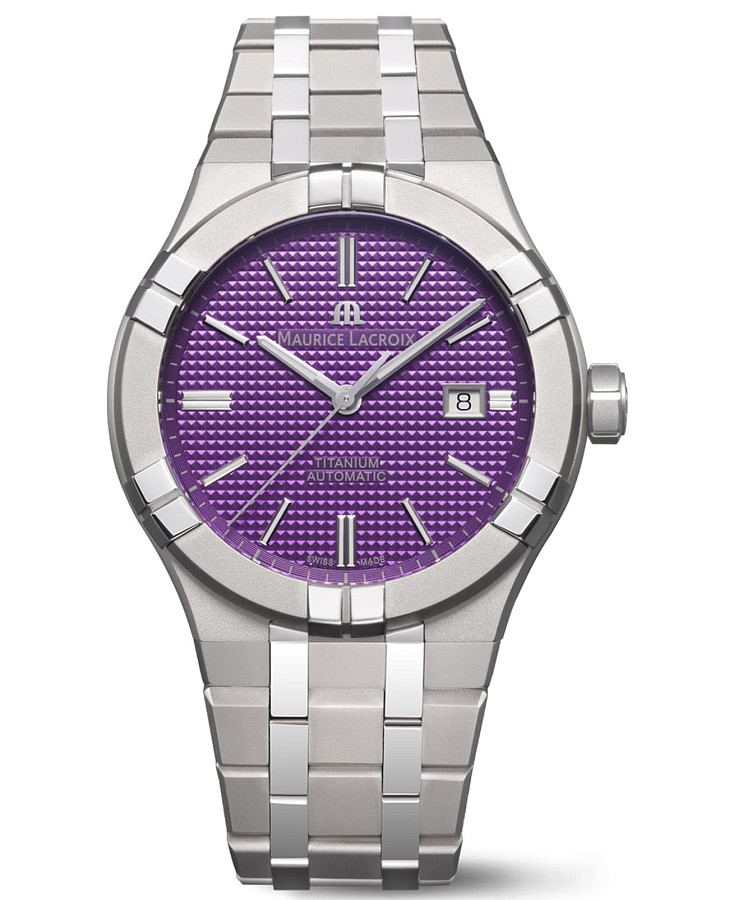 Часы Maurice Lacroix Aikon Automatic Titanium AI6008-TT032-430-1 — мужские, фиолетовый