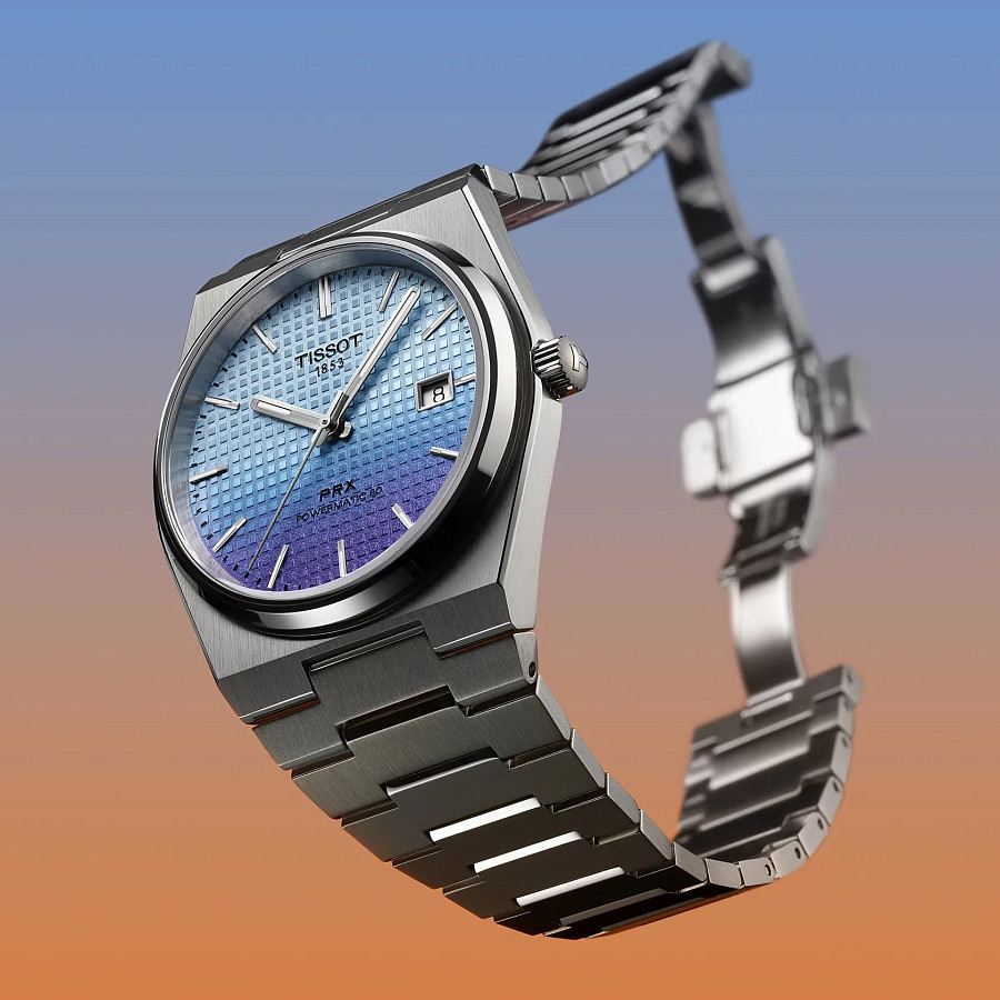 Часы Tissot PRX Powermatic 80 40mm Gradient T137.407.11.351.01 — сталь металл, нержавеющая сталь