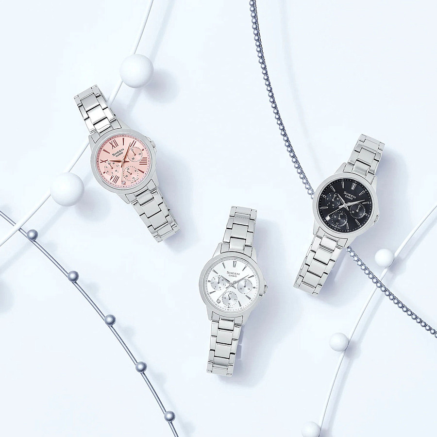 Часы Casio Sheen SHE-3516D-7A — сталь металл, Япония