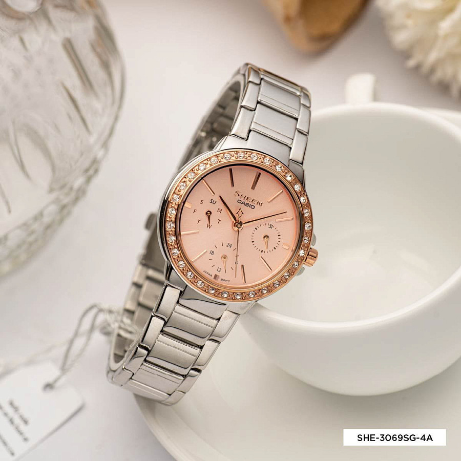 Часы Casio Sheen SHE-3069SG-4AUDF — металл сталь, Япония