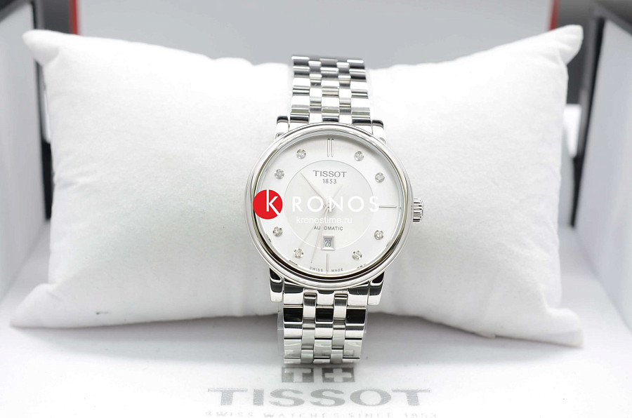 Часы Tissot Carson Automatic Lady T122.207.11.036.00 — сталь металл, женские, Швейцария