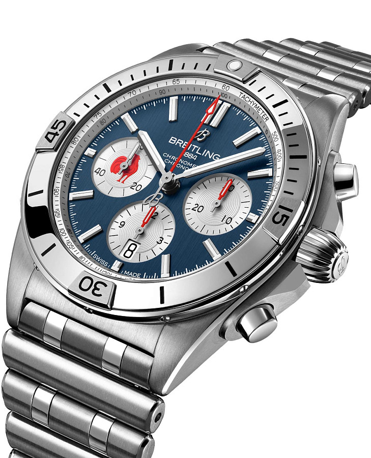Часы Breitling Chronomat B01 42 Six Nations France AB0134A81C1A1 — механические, сталь металл