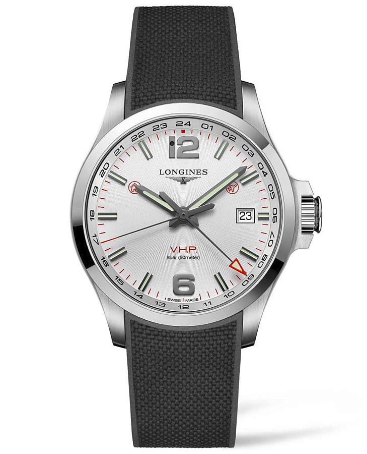 Часы Longines Conquest V.H.P. L3.728.4.76.9 — мужские, белый