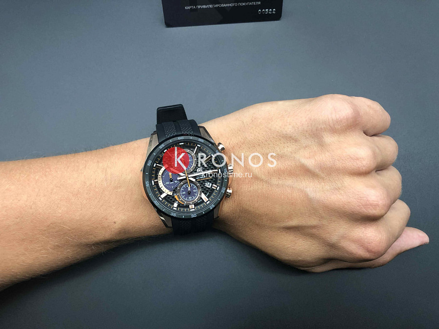 Часы Casio Edifice EQS-900PB-1A — черный, сталь металл