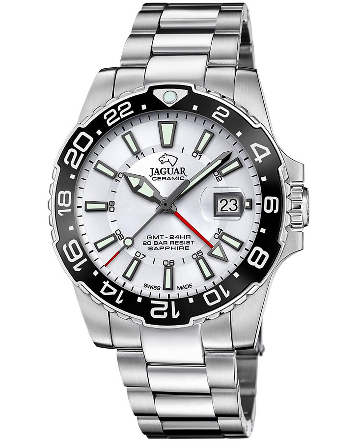 Часы Jaguar Ceramic GMT J1011/1 — мужские, белый