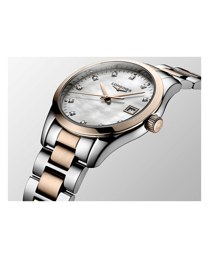 Часы Longines Conquest Classic L2.386.3.87.7 — женские, сталь c pvd покрытием