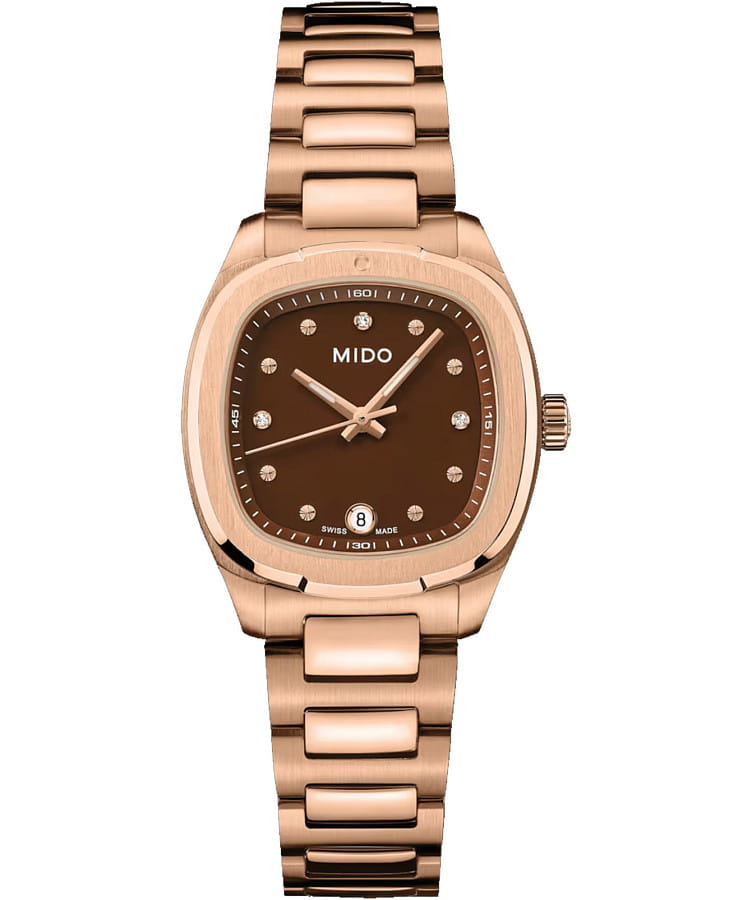 Часы Mido Multifort TV 28 Quartz M049.110.33.296.00 — женские, коричневый
