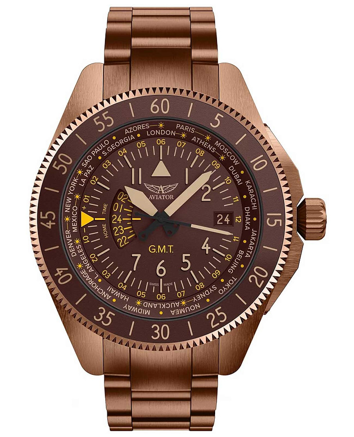 Часы Aviator Airacobra V.1.37.8.306.5 — мужские, коричневый