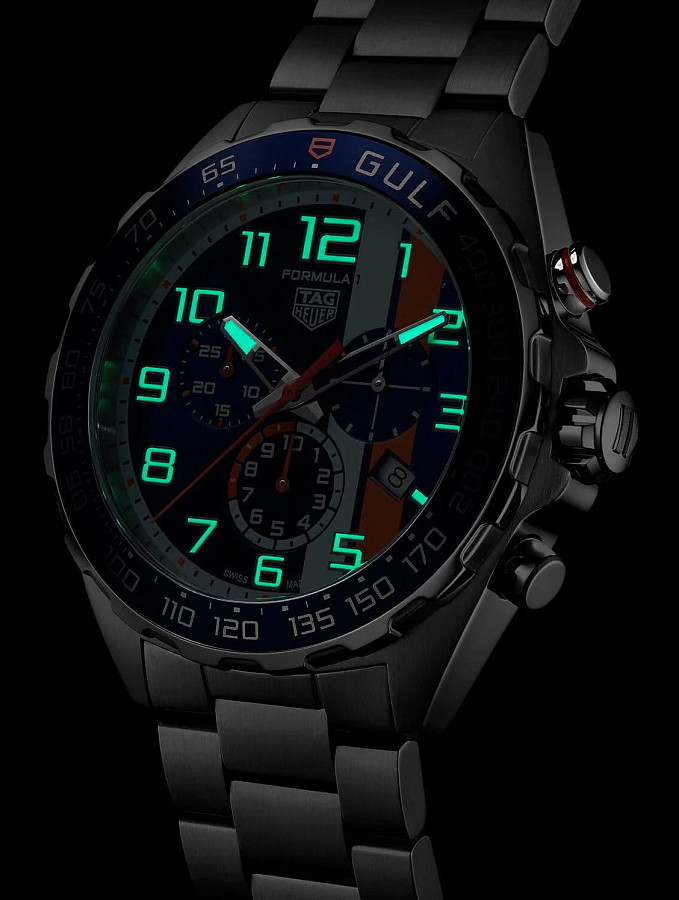 Часы TAG Heuer Formula 1 x Gulf Special Edition CAZ101AT.BA0842 — мужские, нержавеющая сталь