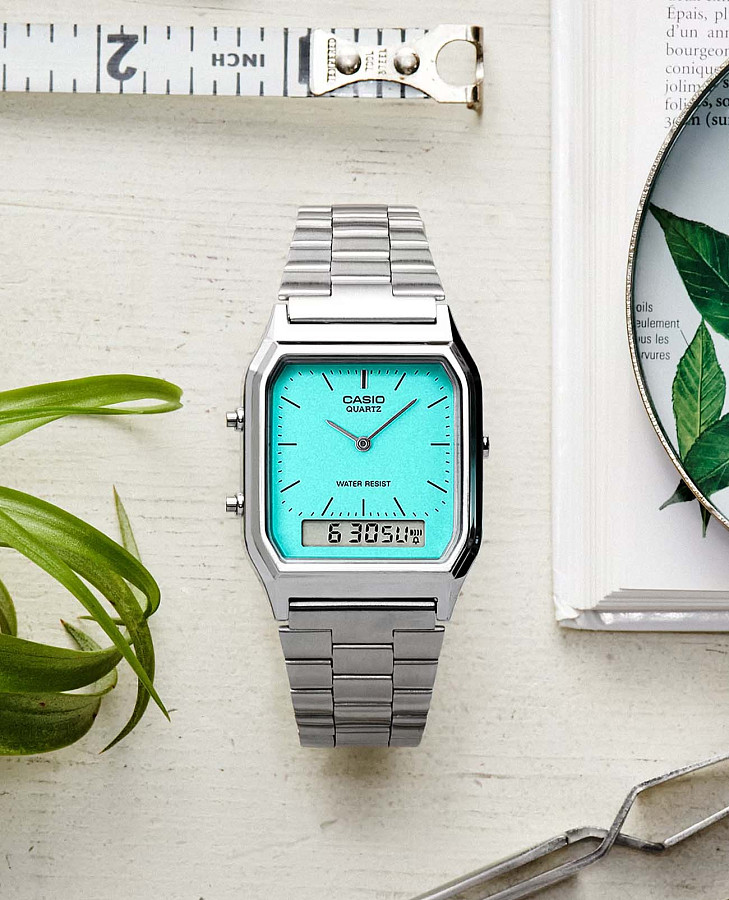 Часы Casio Vintage AQ-230A-2A2 — пластик, Япония