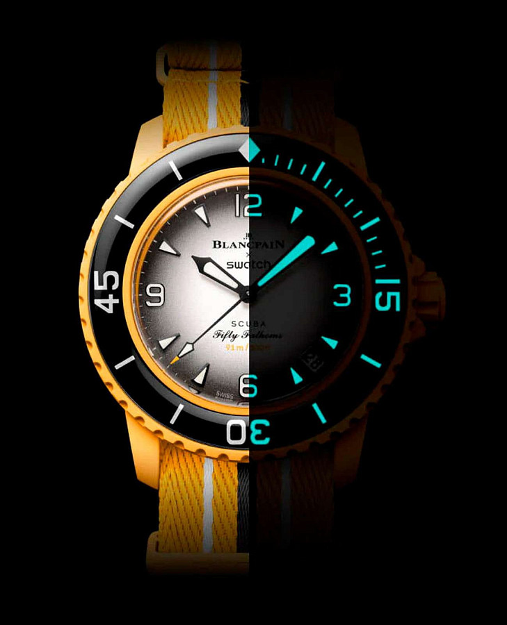 Часы Swatch x Blancpain Pacific Ocean SO35P100C — Швейцария, механические