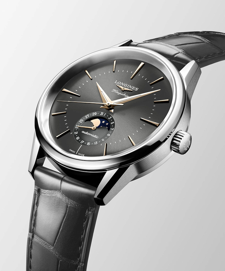 Часы Longines Flagship Heritage L4.815.4.52.2 — механические, металл сталь